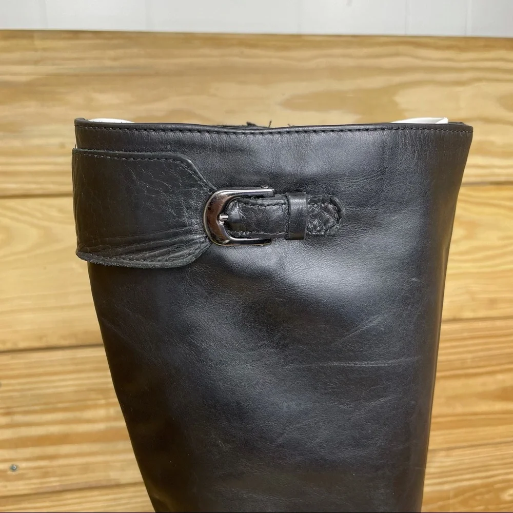 La Canadienne Women’s 9 Tall Heeled Boots Black Leather Fleece Lined Boots - Picture 2 of 10